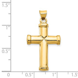 14k Polished Stamping Cross Pendant K6219