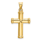 14k Polished Stamping Cross Pendant K6219