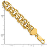14k 11mm Solid Double Link 7 inch Charm Bracelet DO509