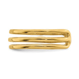 14K Polished 3-Row Toe Ring D4693