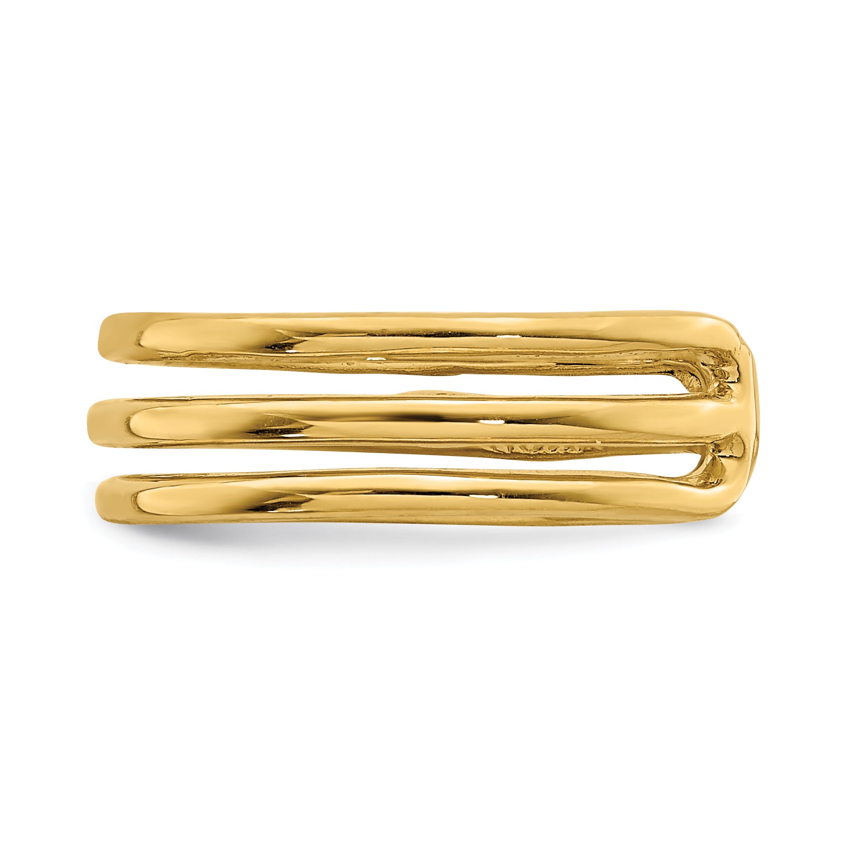 14K Polished 3-Row Toe Ring D4693