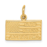 14k GOD BLESS AMERICA Flag Charm C1795