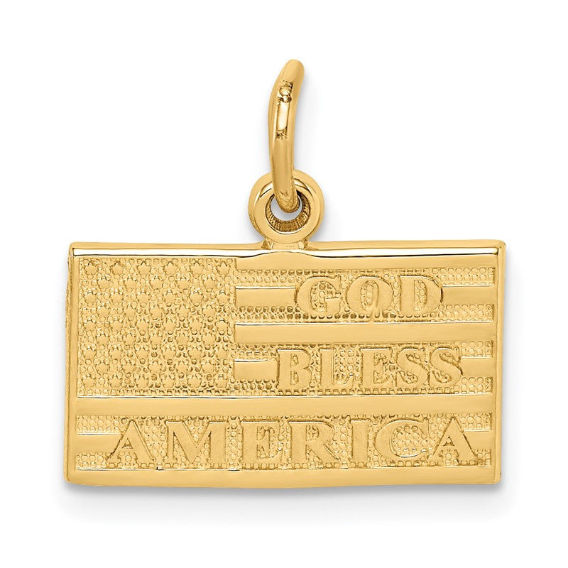 14k GOD BLESS AMERICA Flag Charm C1795