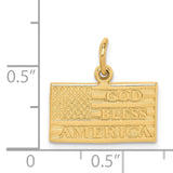 14k GOD BLESS AMERICA Flag Charm C1795