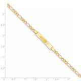 14k Polished Semi-Solid Chain/Solid Plate Figaro Link 25.5x5mm Plate 7 inch ID Bracelet DCID107