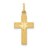 14k Small Diamond-cut Cross Pendant C1318