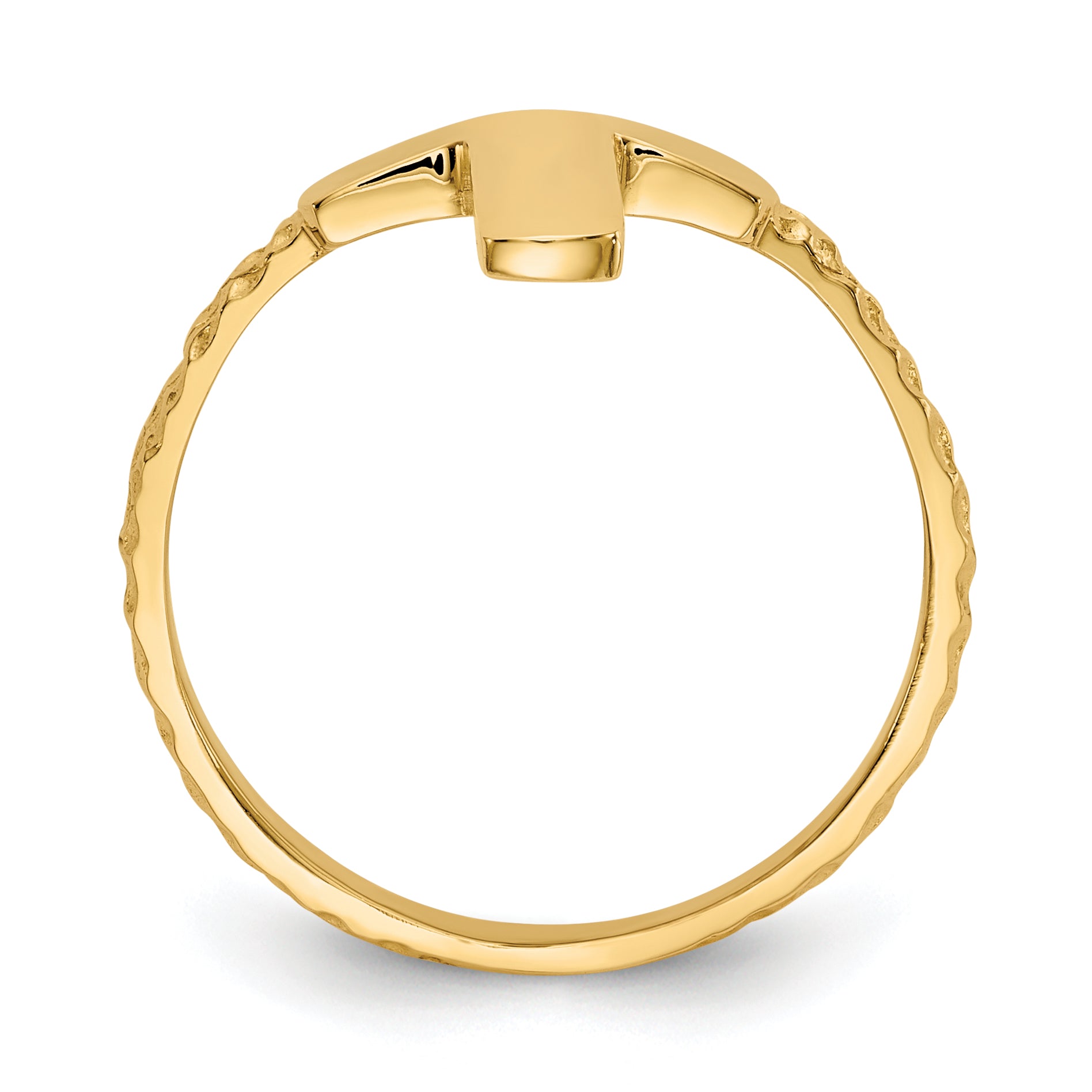 14k Polished and Textured Cross Ring K5740