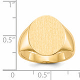 14k 14.0x18.0mm Oval Open Back Mens Signet Ring RS118