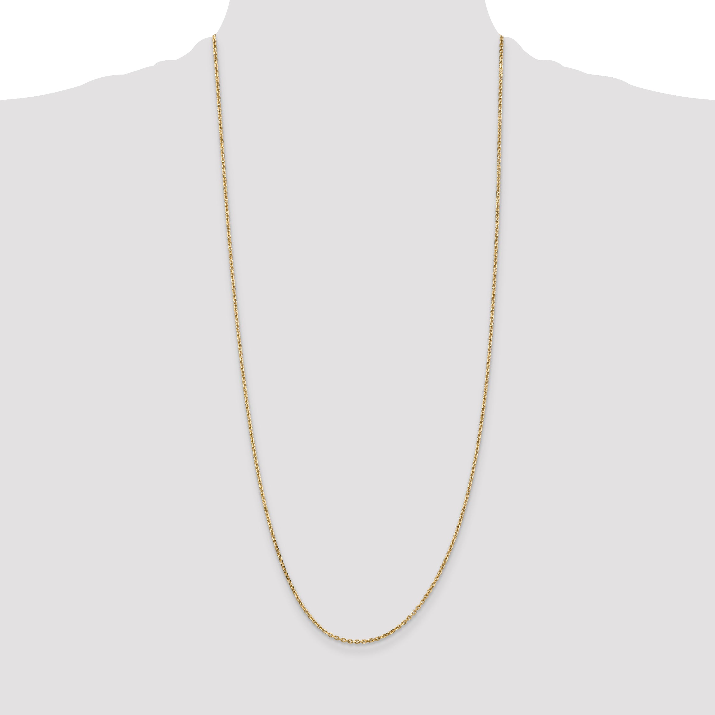 14K 26 inch 1.65mm Solid Diamond-cut Cable with Lobster Clasp Chain PEN141
