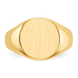 14k 10.5x11.0mm Closed Back Signet Ring RS277