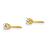 Inverness 18k 3mm CZ Post Piercing Earrings 243E