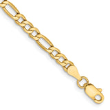 14K 10 inch 3.5mm Semi-Solid Figaro with Lobster Clasp Anklet BC93