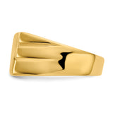14k 13.0x11.0mm Open Back Diagonal Mens Signet Ring D1836