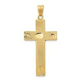 14K Two-tone Diamond-cut Crucifix Pendant D3687