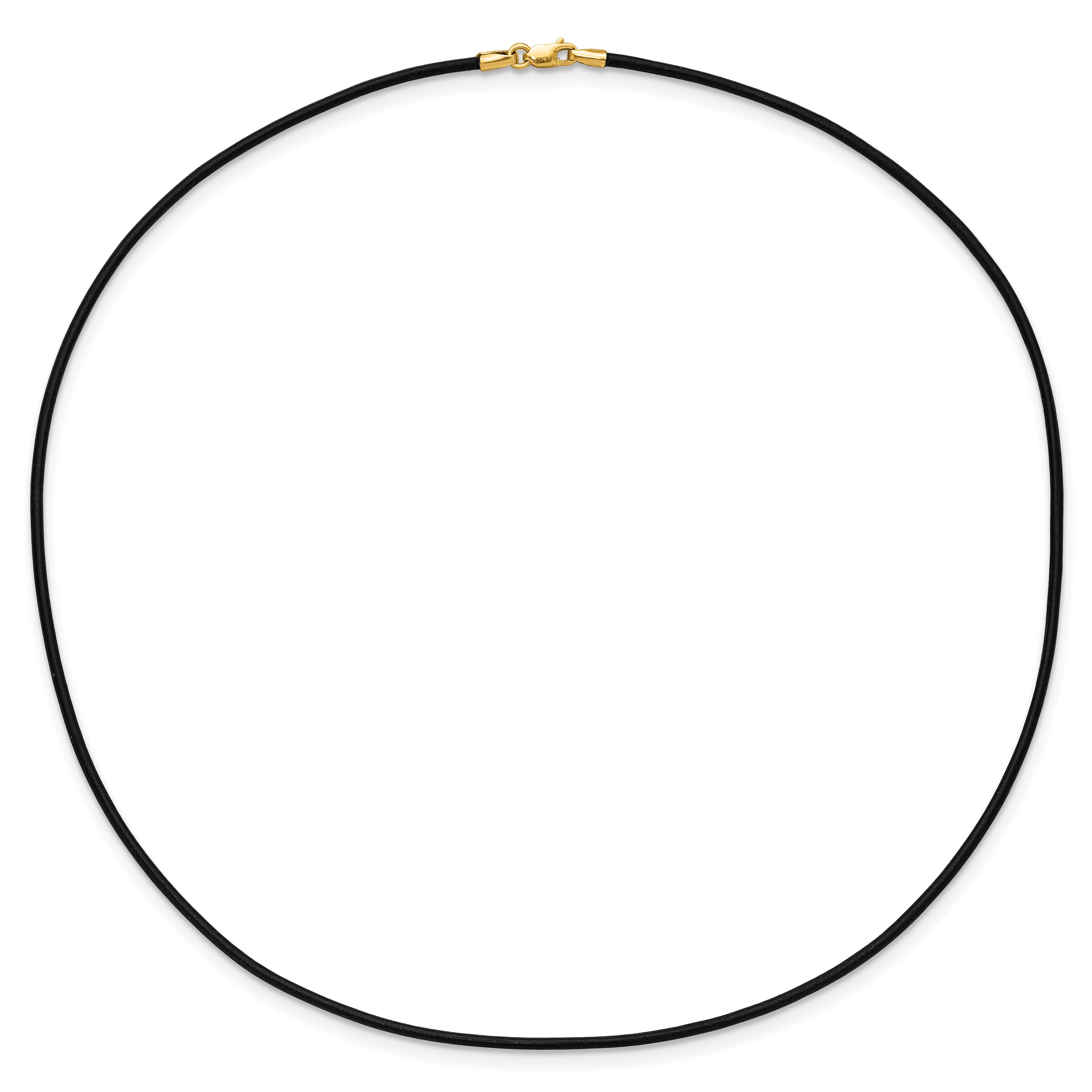 14k Yellow Clasp 1.5mm 16 inch Black Leather Cord Necklace XG250