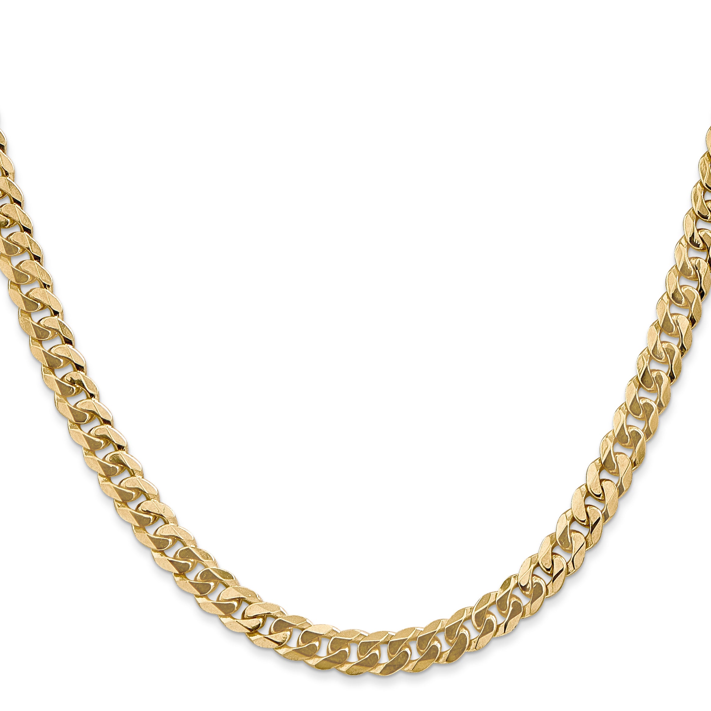 14K 26 inch 5.75mm Flat Beveled Curb with Lobster Clasp Chain FBU140