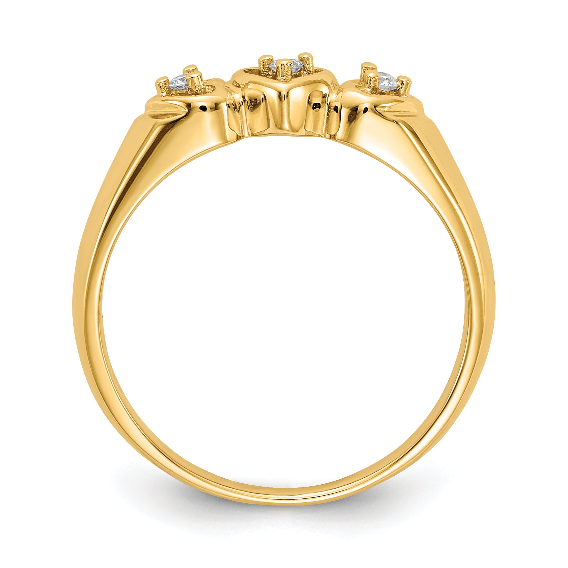 14k 1/20 carat VS Diamond Triple Heart Ring Y1738VS