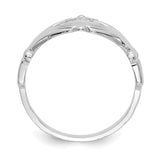 14k White Gold Polished Claddagh Ring K4773
