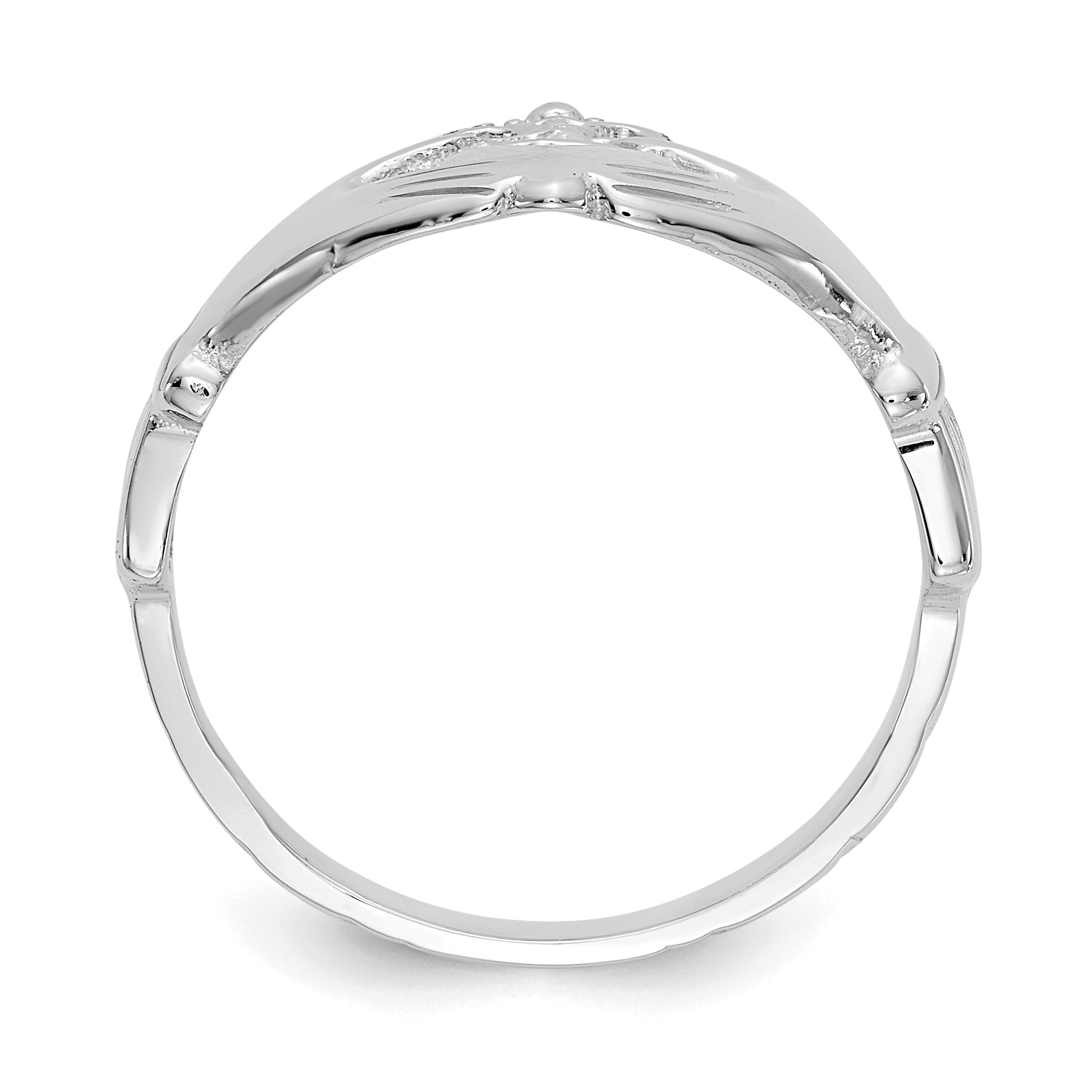 14k White Gold Polished Claddagh Ring K4773