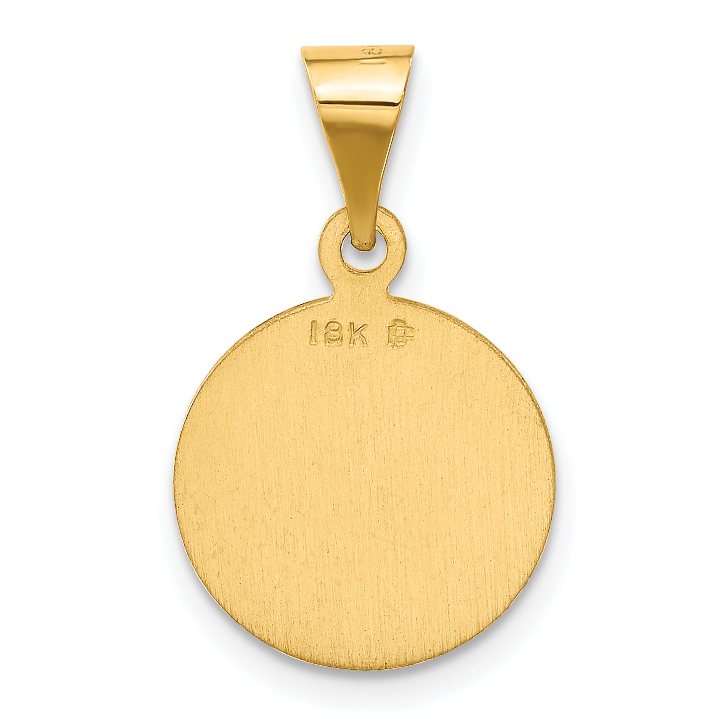 18k Polished and Satin Solid Our Lady of Perpetual Help Medal Round Pendant 18XR46