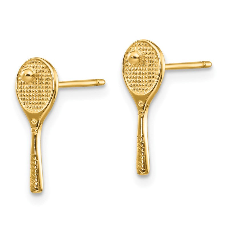 14k Mini Tennis Racquet with Ball Post Earrings TC614