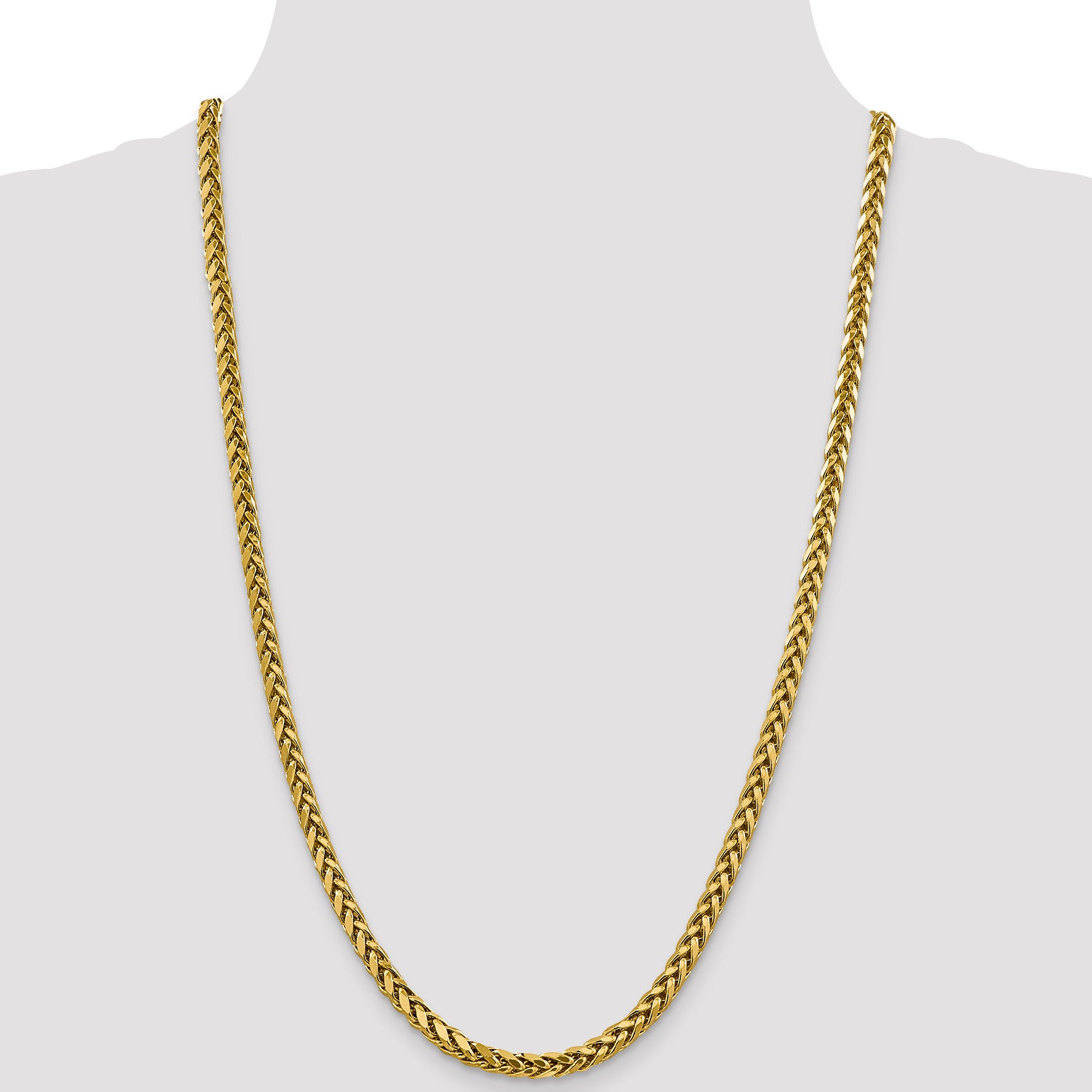 14K 18 inch 5mm Semi-Solid Diamond-cut Wheat with Lobster Clasp Chain BC186