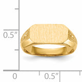 14k 12.5x6.0mm Open Back Signet Ring RS423