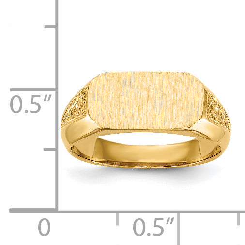 14k 12.5x6.0mm Open Back Signet Ring RS423