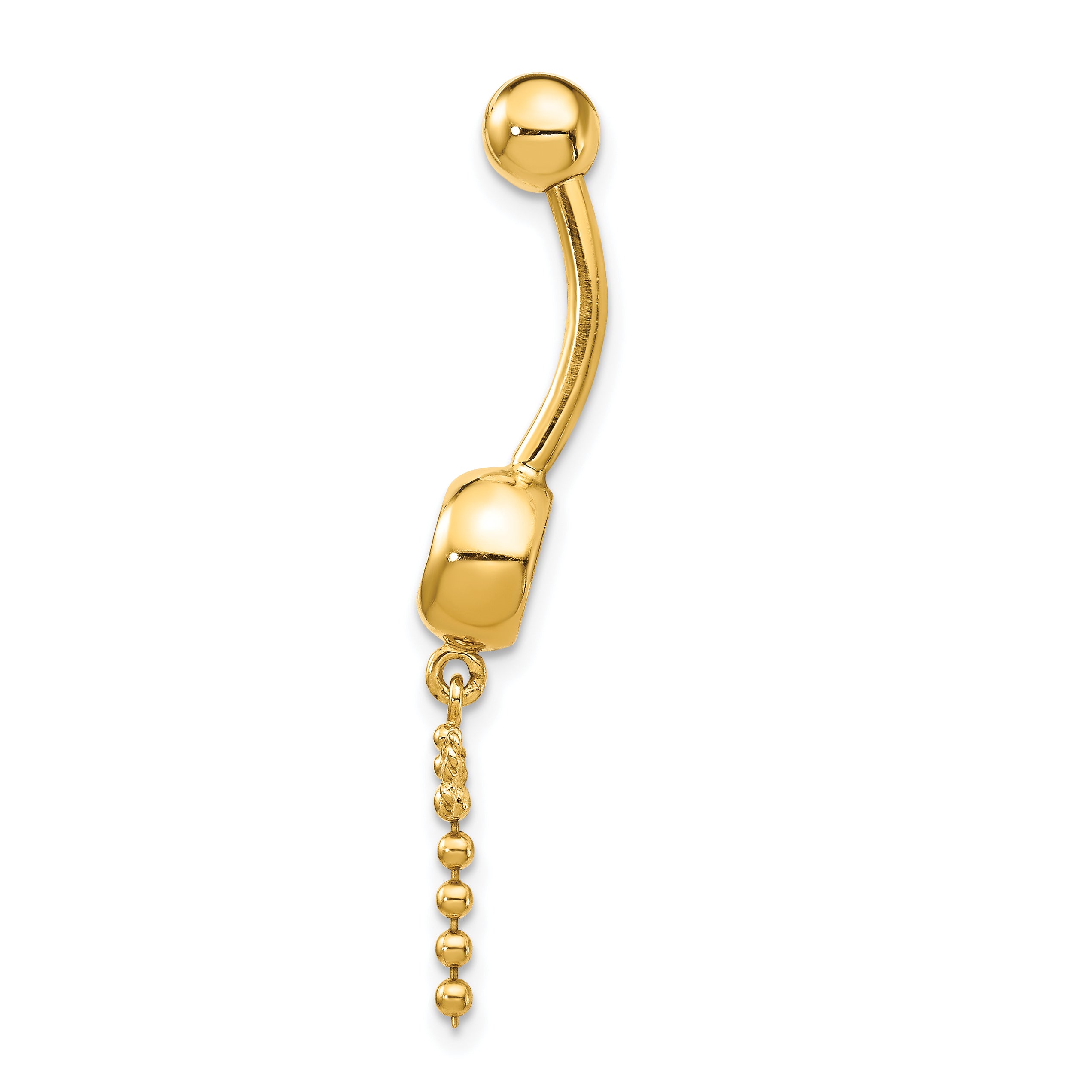 14k 14 Gauge CZ Dragonfly Dangle Belly Ring BD141