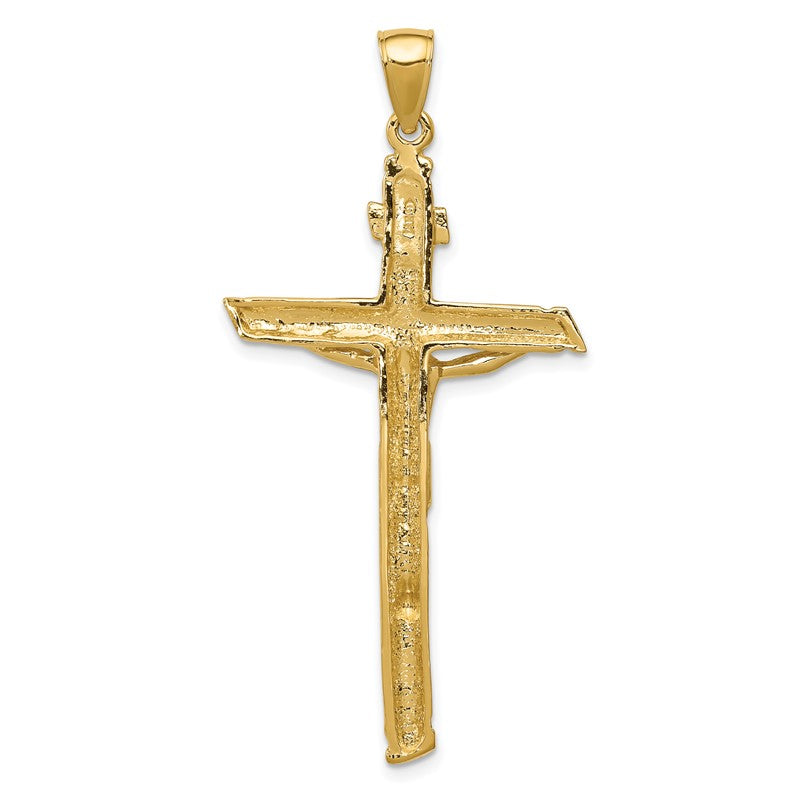 14k Textured Tree INRI Crucifix Pendant K5061