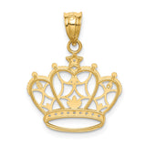 14k and White Rhodium Crown Pendant K4884