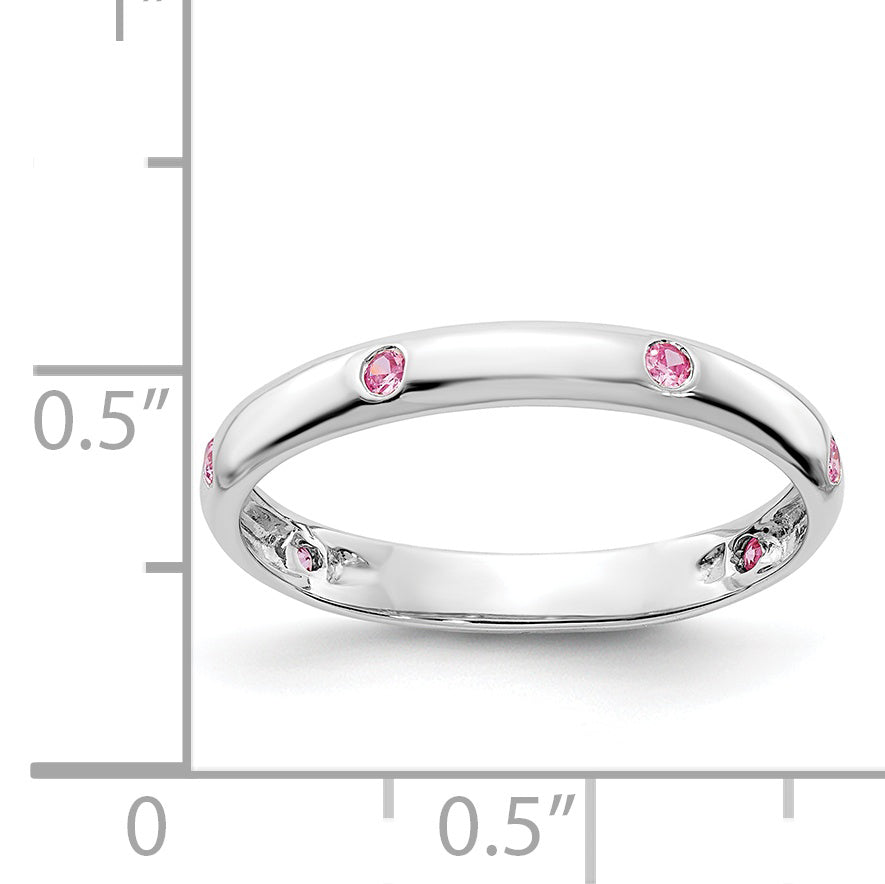 14k Rose Gold 3mm 6-stone 1/10 carat Diamond Band RM5621