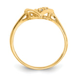 14k Polished AAA Diamond Swirled Heart Ring Y1774AAA