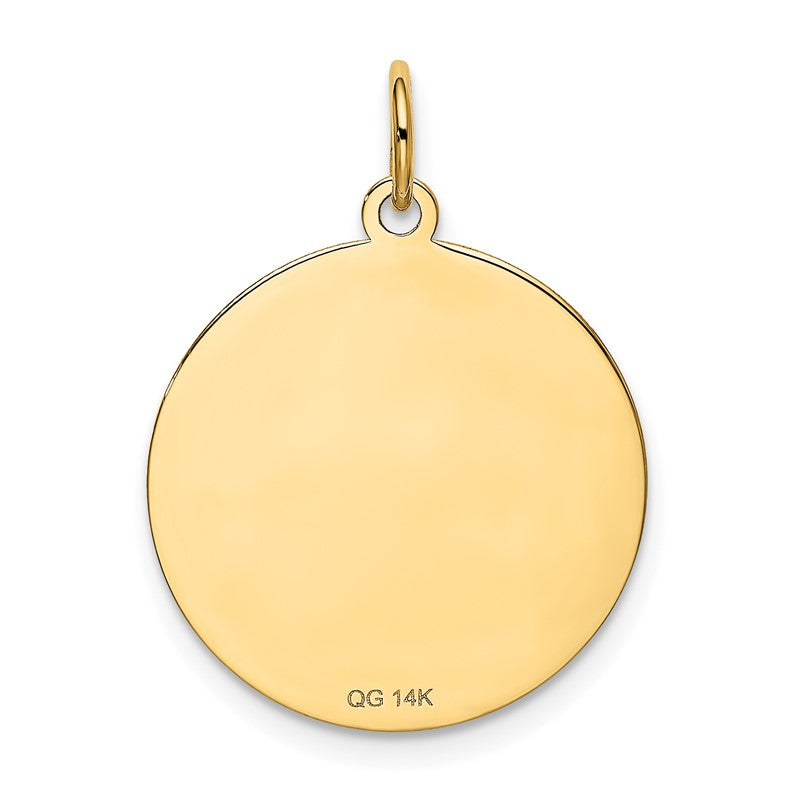 14k PUG 20mm Engravable Disc Dog Charm XAC874