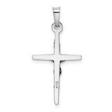 14k White Gold INRI Crucifix Charm XR508