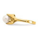 14k 6mm White Freshwater Cultured Pearl and 1/15 carat A Diamond Ring Y1932PL/A