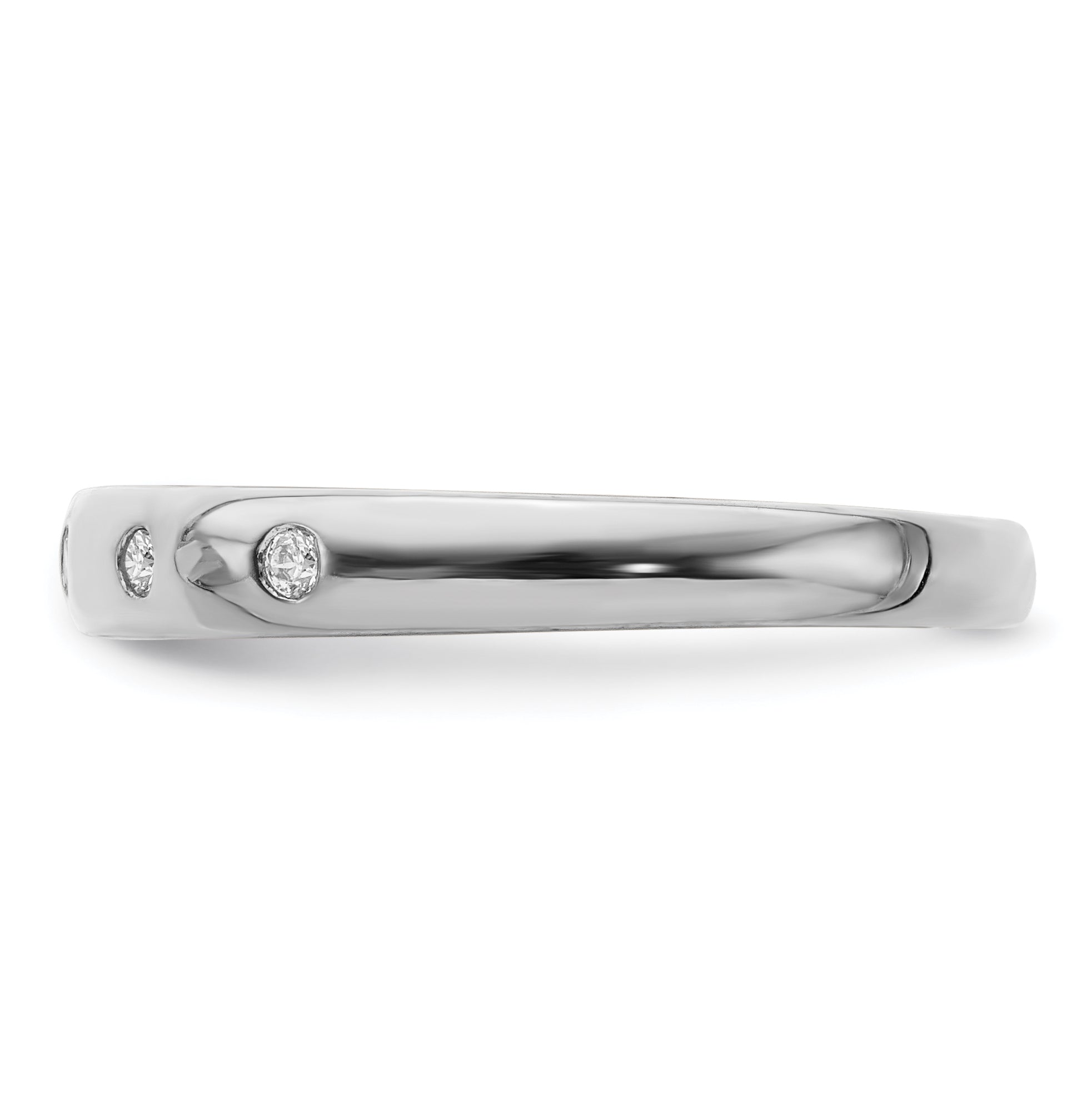 14k White Gold 3mm 5-stone 1/20 carat Diamond Band RM5620