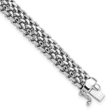 14k White Gold Polished 7mm Mesh 7.25 inch Bracelet SF601