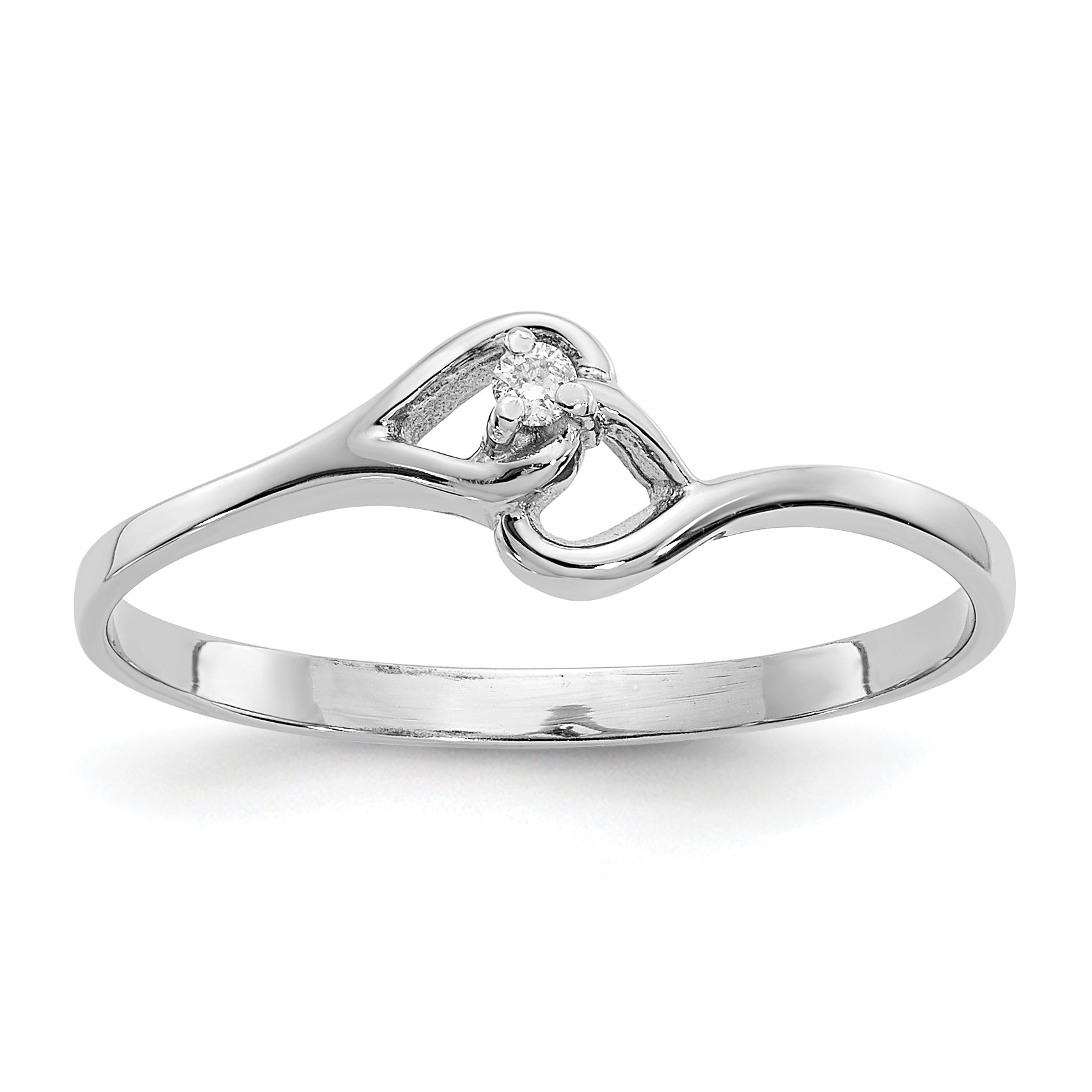 14k White Gold VS Diamond Heart Ring Y4203VS