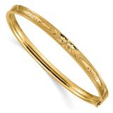 14k 3/16 Diamond-cut Concave 5.00mm Hinged Oval Bangle Bracelet CC3/16