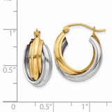 14k Two-tone Polished Double Hoop Earrings Z759