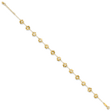 14k Ruffle Star Flowers 9 inch Plus 1 inch Extender - Total 10 inch Anklet ANK176