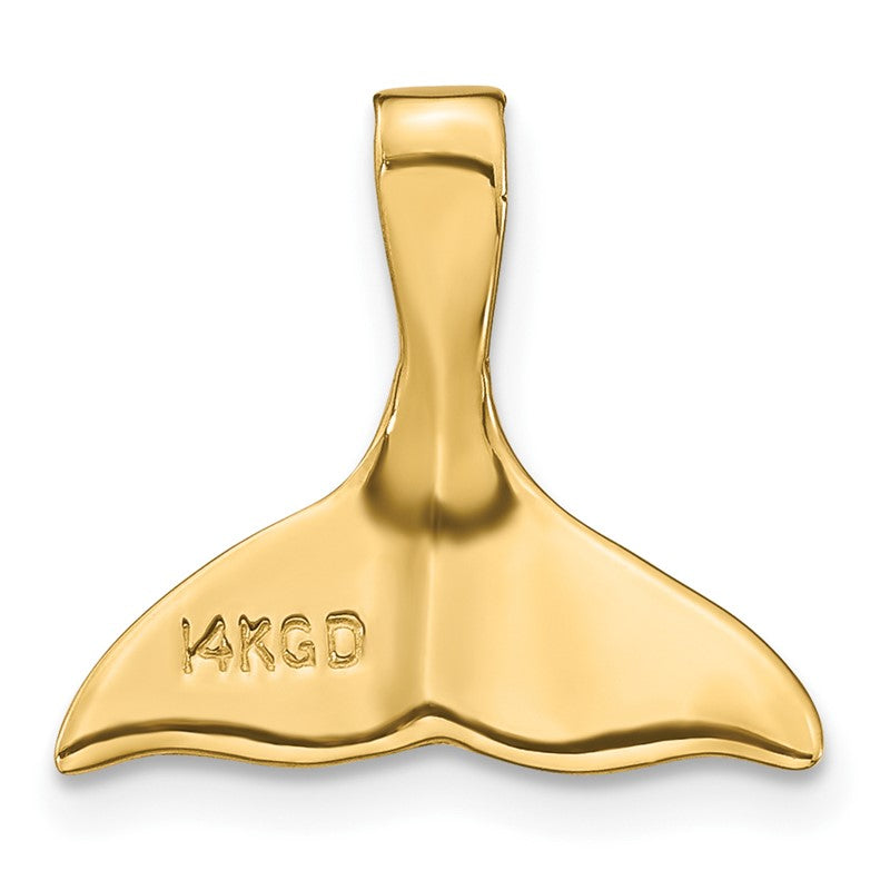 14k 3-D Polished Whale Tail Chain Slide D2