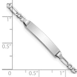 14k White Gold Polished Semi-Solid Chain/Solid Plate Figaro Link 19.5x4.5mm Plate 5.5 inch Baby/Child ID Bracelet DCID134W