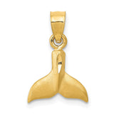 14K 3-D Whale Tail Pendant K3023