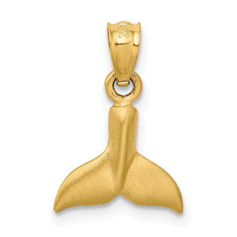 14K 3-D Whale Tail Pendant K3023