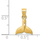 14K 3-D Whale Tail Pendant K3023