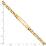 14k Polished Solid Chain/Solid Plate Curb Link 24.5x5mm Plate 7 inch ID Bracelet LID61