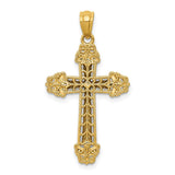 14k Two-tone Polished Cross Pendant K6265