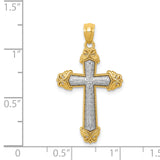 14k Two-tone Polished Cross Pendant K6265